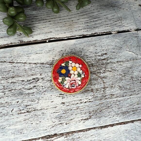 Vintage Micro Mosaic Brooch - Picture 2 of 7